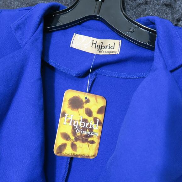 Royal Blue Shoulder Pad Double Notch Lapel Peplum Blazer Sz S Hybrid & Company - Picture 3 of 12